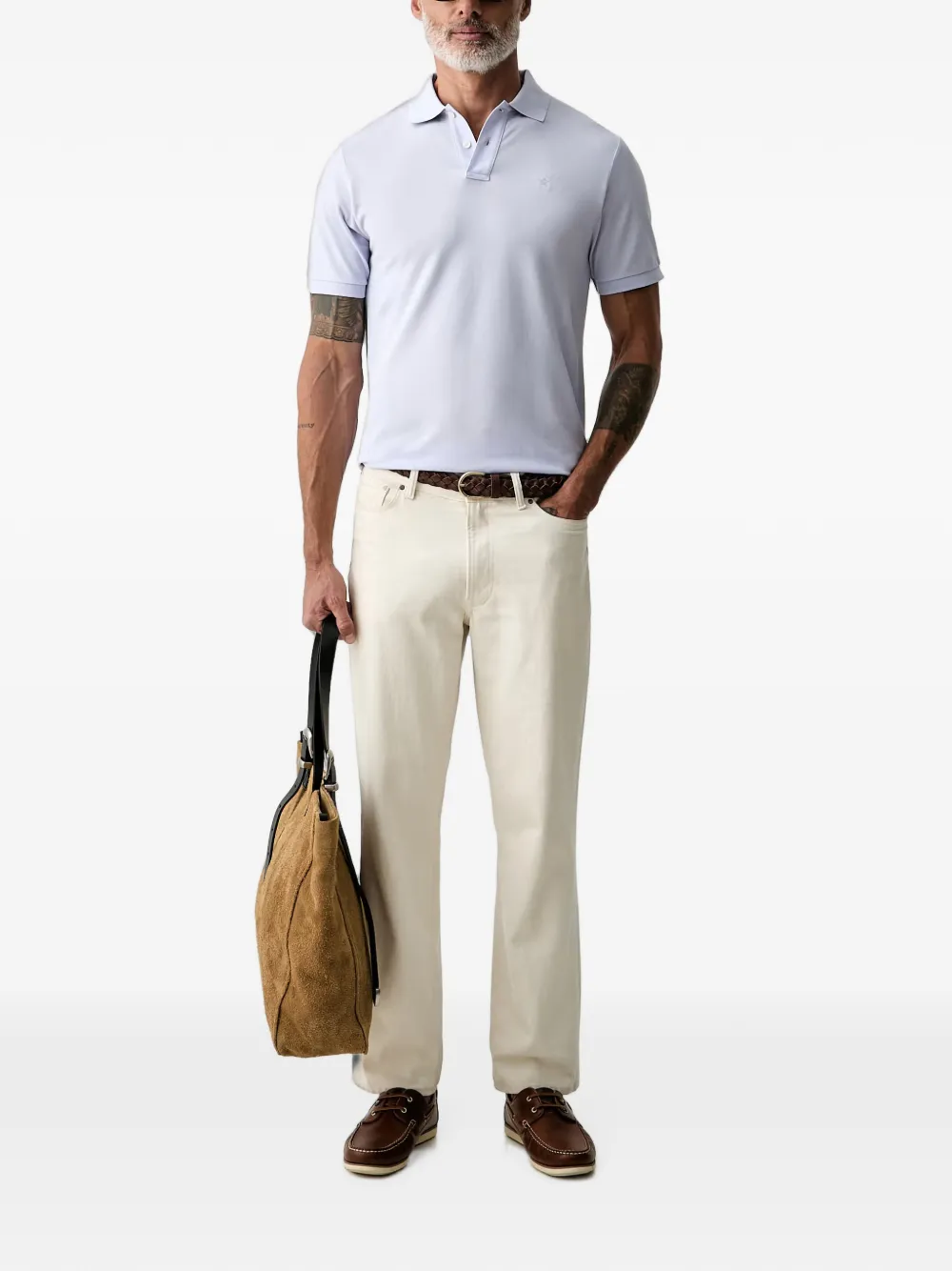 Hackett London Poloshirt met geborduurd logo Paars