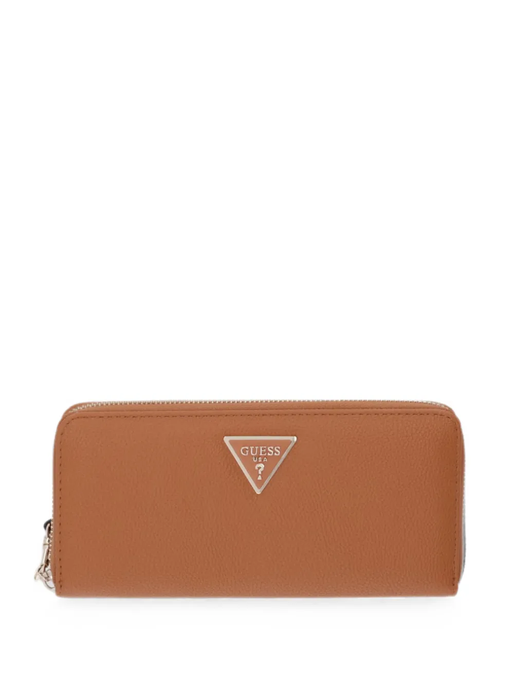 GUESS USA logo-plaque wristlet wallet - Braun