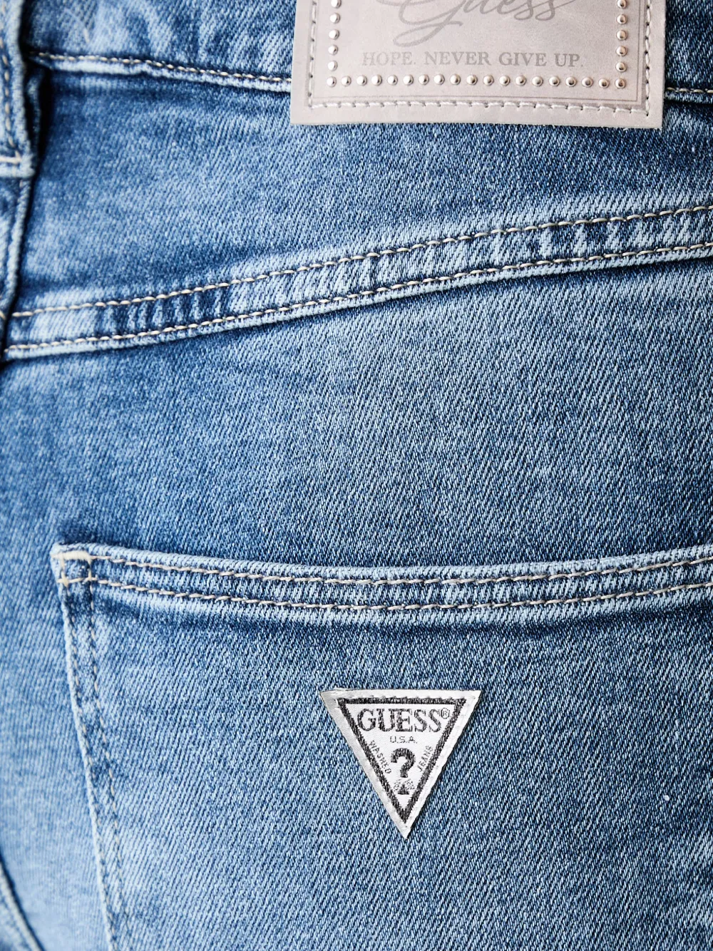 GUESS USA Bellagio jeans met logoplakkaat Blauw