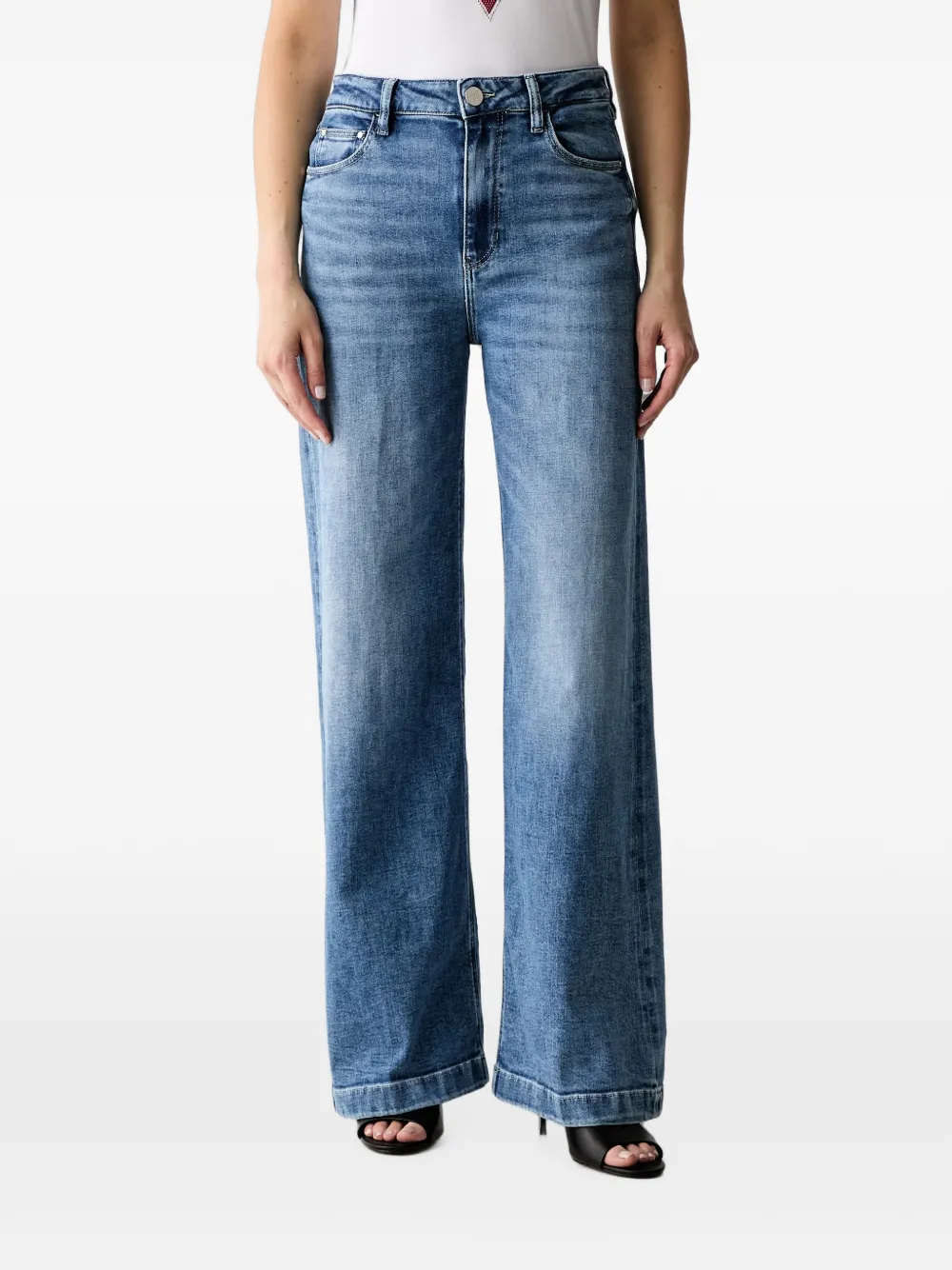 GUESS USA Bellagio logo-plaque jeans - Blu