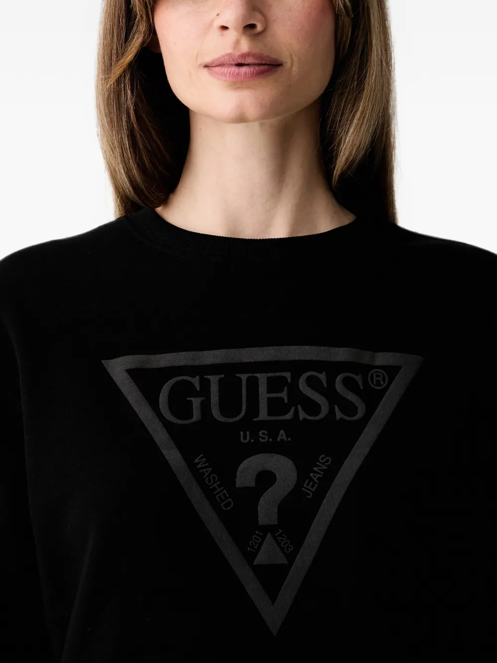 GUESS USA Trui met logoprint Zwart