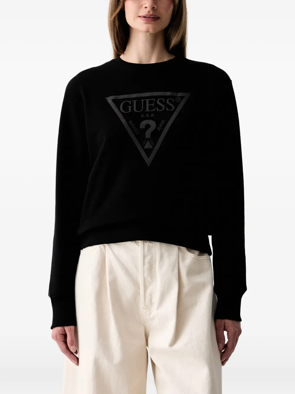 GUESS USA logo-print sweater - Schwarz