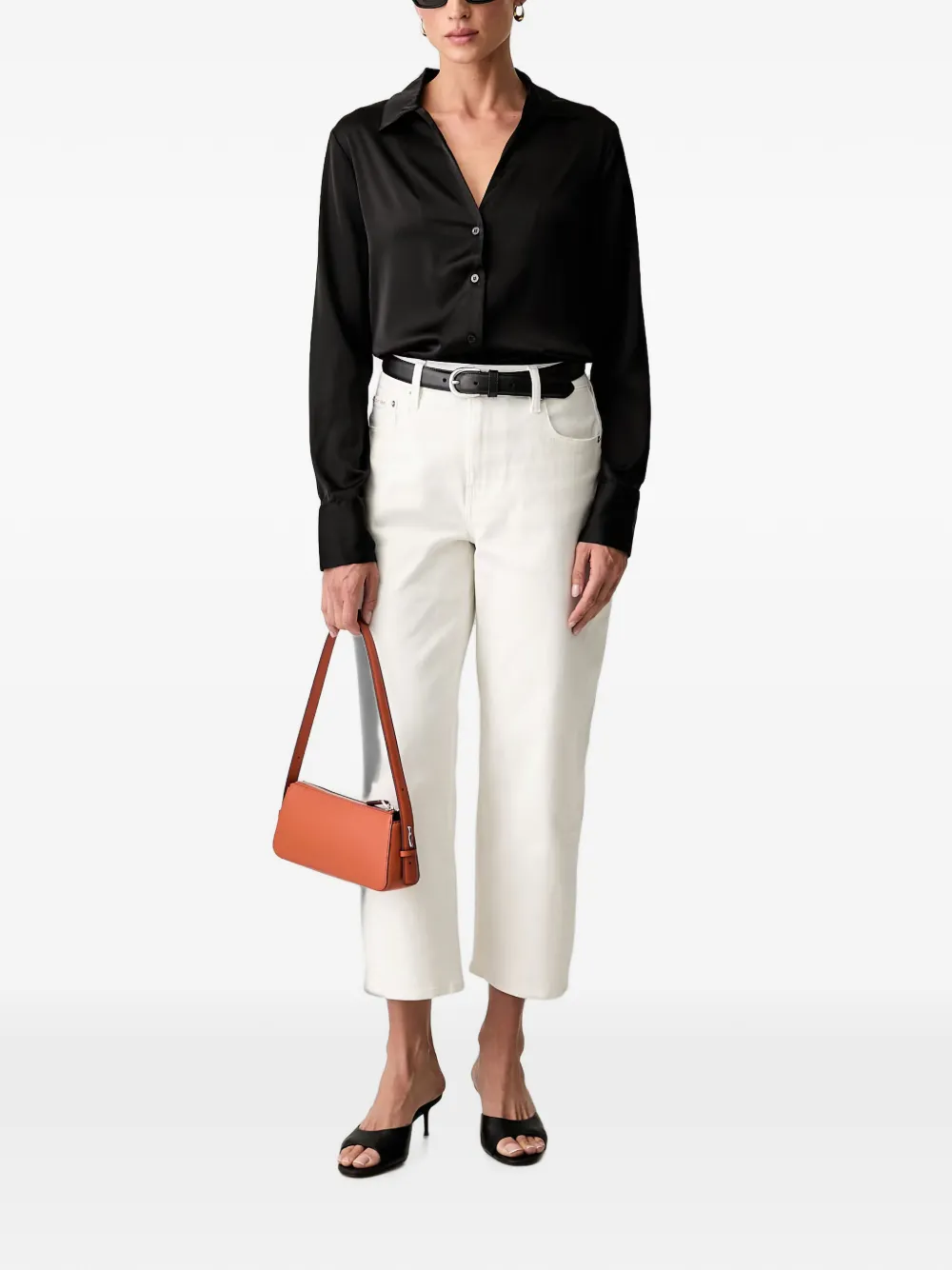 GUESS USA Blouse met satijnen afwerking Zwart