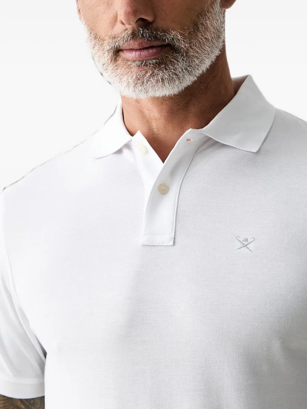 Hackett London Poloshirt met geborduurd logo Wit