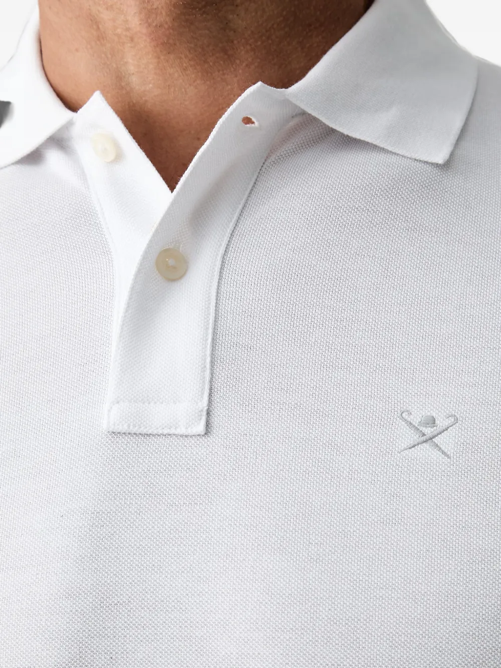 Hackett London Poloshirt met geborduurd logo Wit