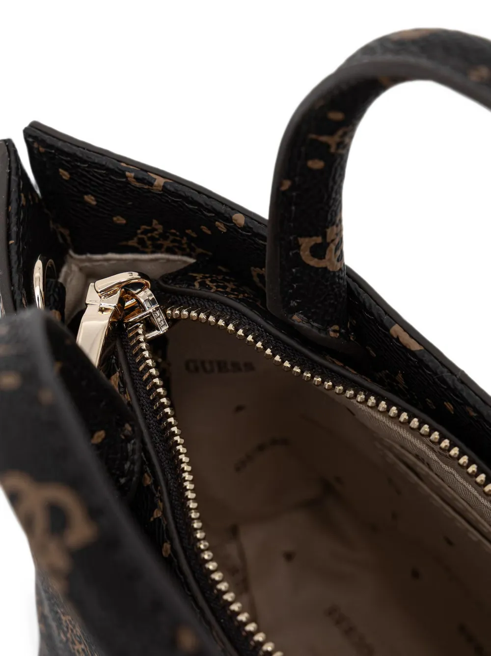 GUESS USA Emelie shopper met logo-plakkaat en monogram-print Zwart