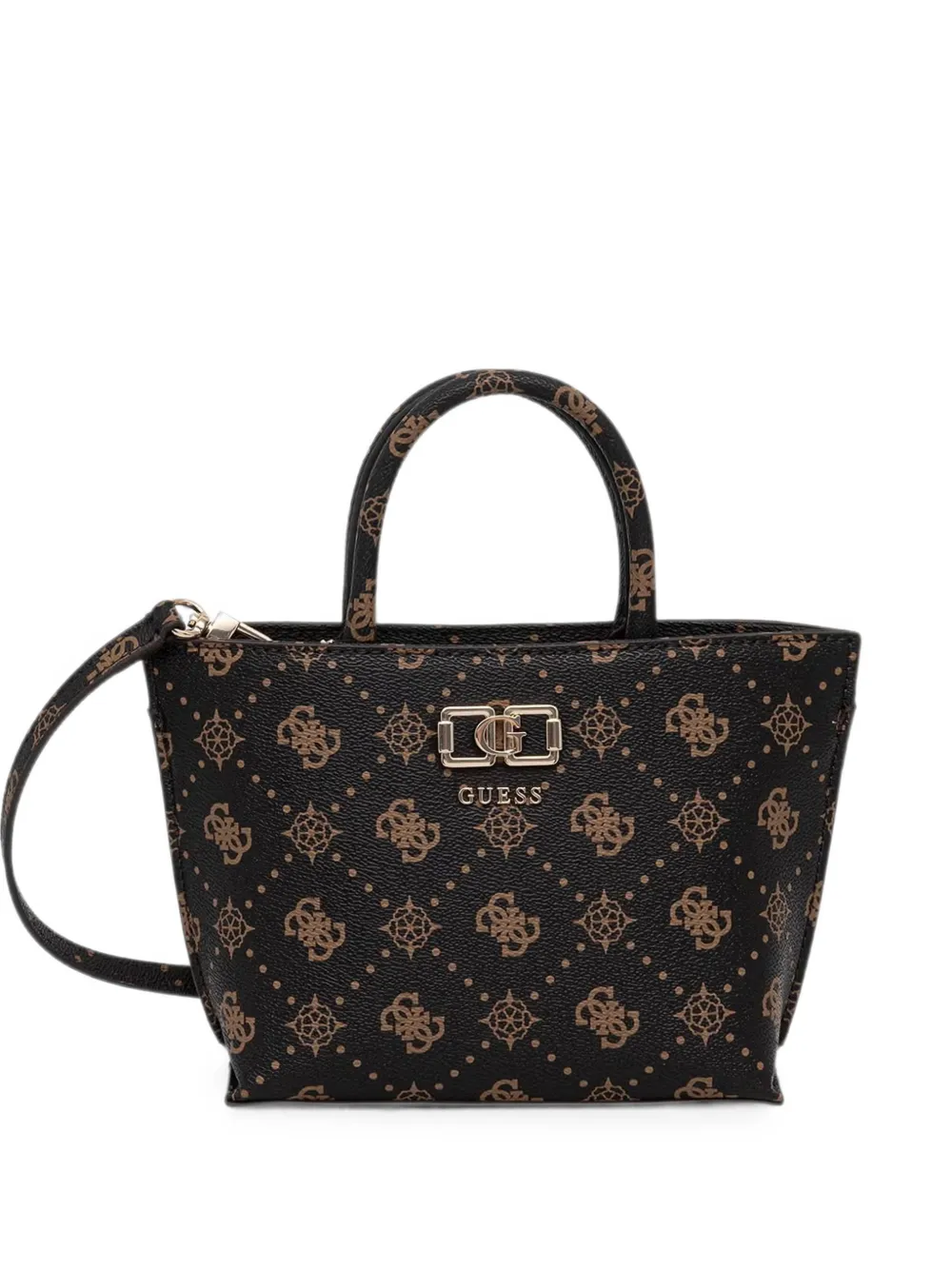 GUESS USA Emelie monogram-print logo-plaque tote bag - Schwarz