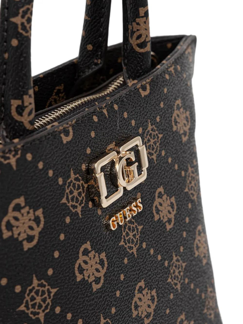 GUESS USA Emelie shopper met logo-plakkaat en monogram-print Zwart