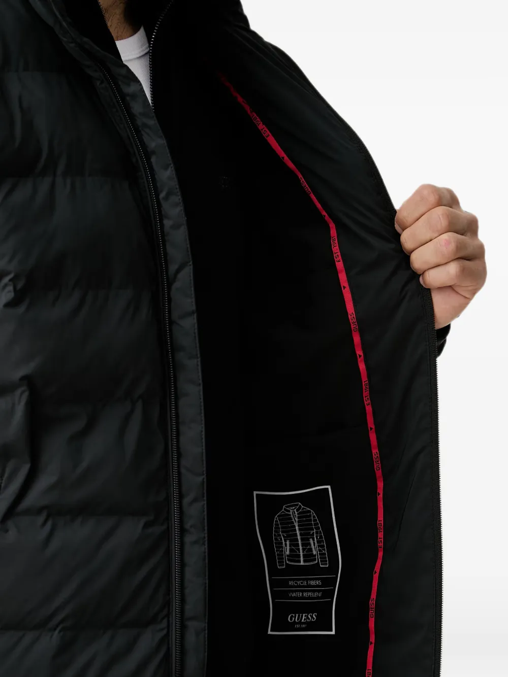 GUESS USA Bomberjack met logoprint Zwart