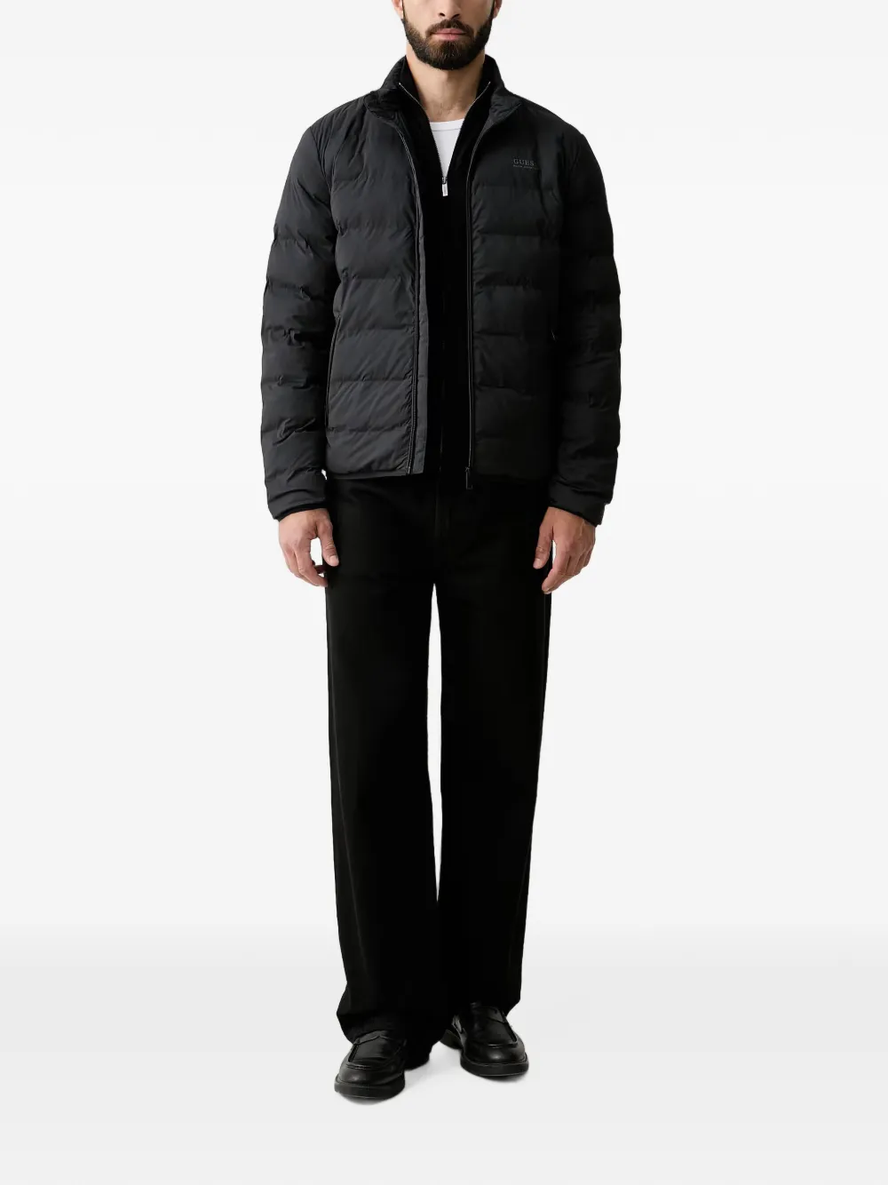 GUESS USA Bomberjack met logoprint Zwart