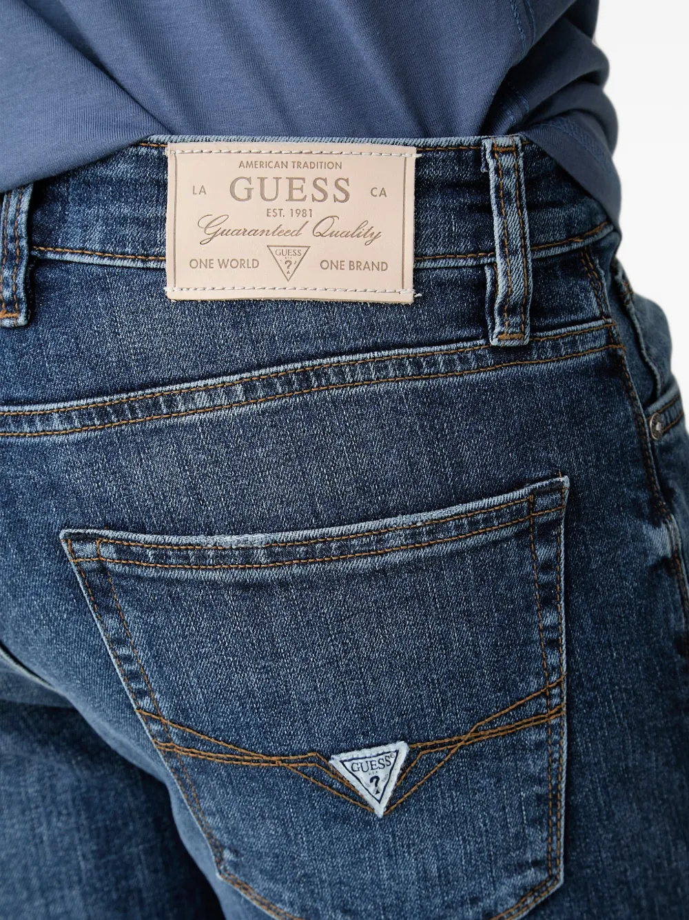 GUESS USA Jeans met vervaagd effect Blauw