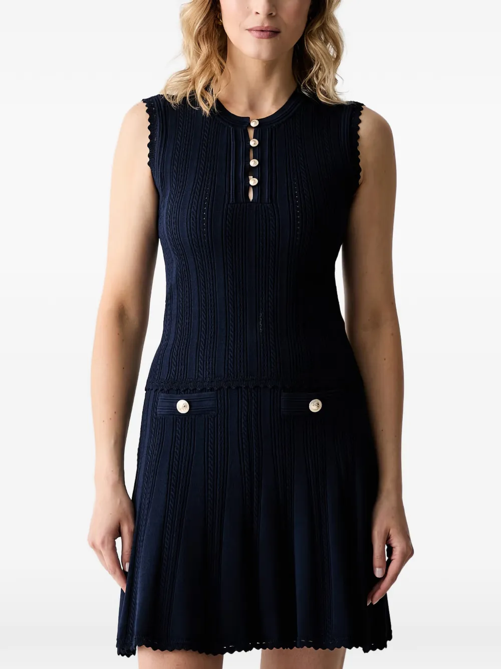 GUESS USA cable-knit sleeveless top - Blu