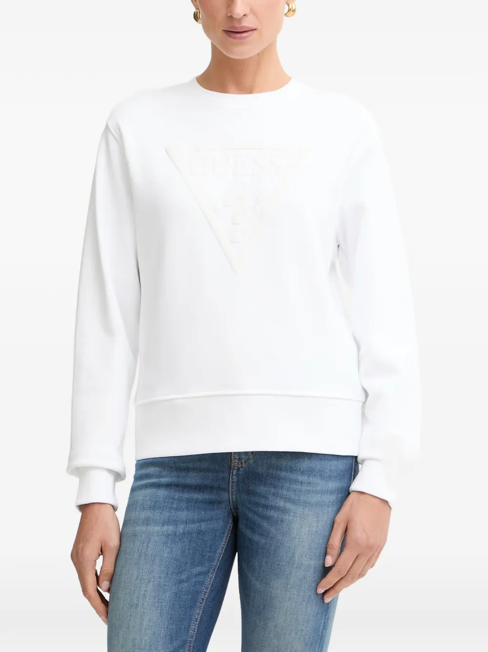 GUESS USA logo-patch hoodie - Weiß