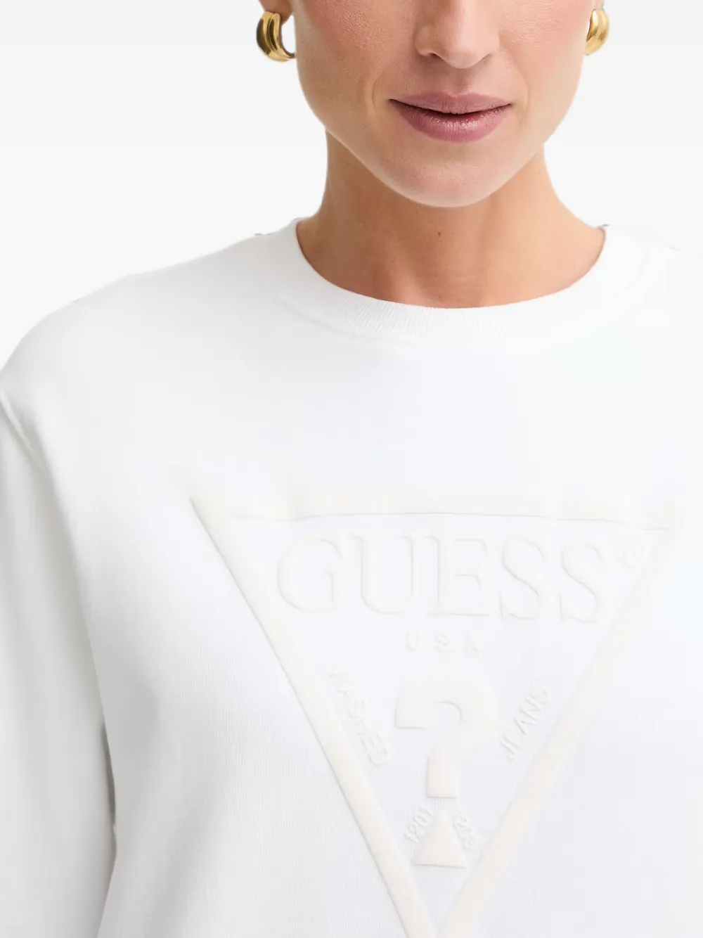 GUESS USA Hoodie met logopatch Wit