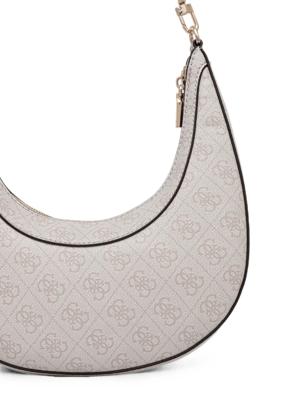 GUESS USA Lindsey gewelfde schoudertas met monogramprint Beige