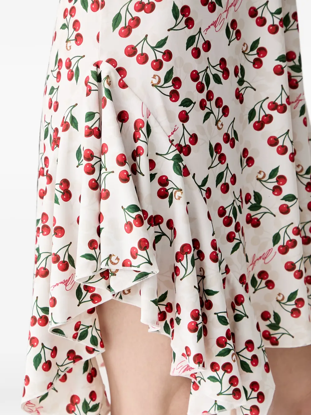 GUESS USA Mini-jurk met kersen-print en zakdoek Wit