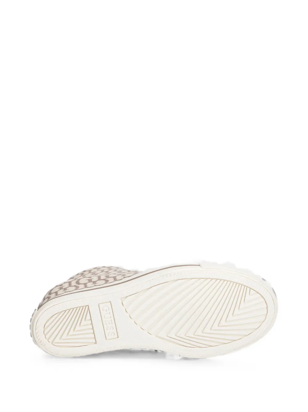 GUESS USA monogram-print lace-up sneakers Beige
