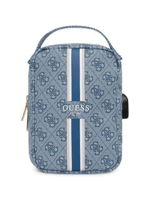 GUESS USA logo-print striped tech bag