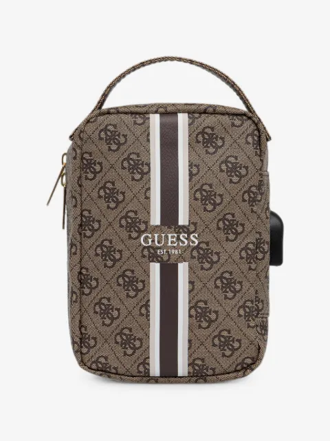 GUESS USA モノグラム ストライプ テックバッグ