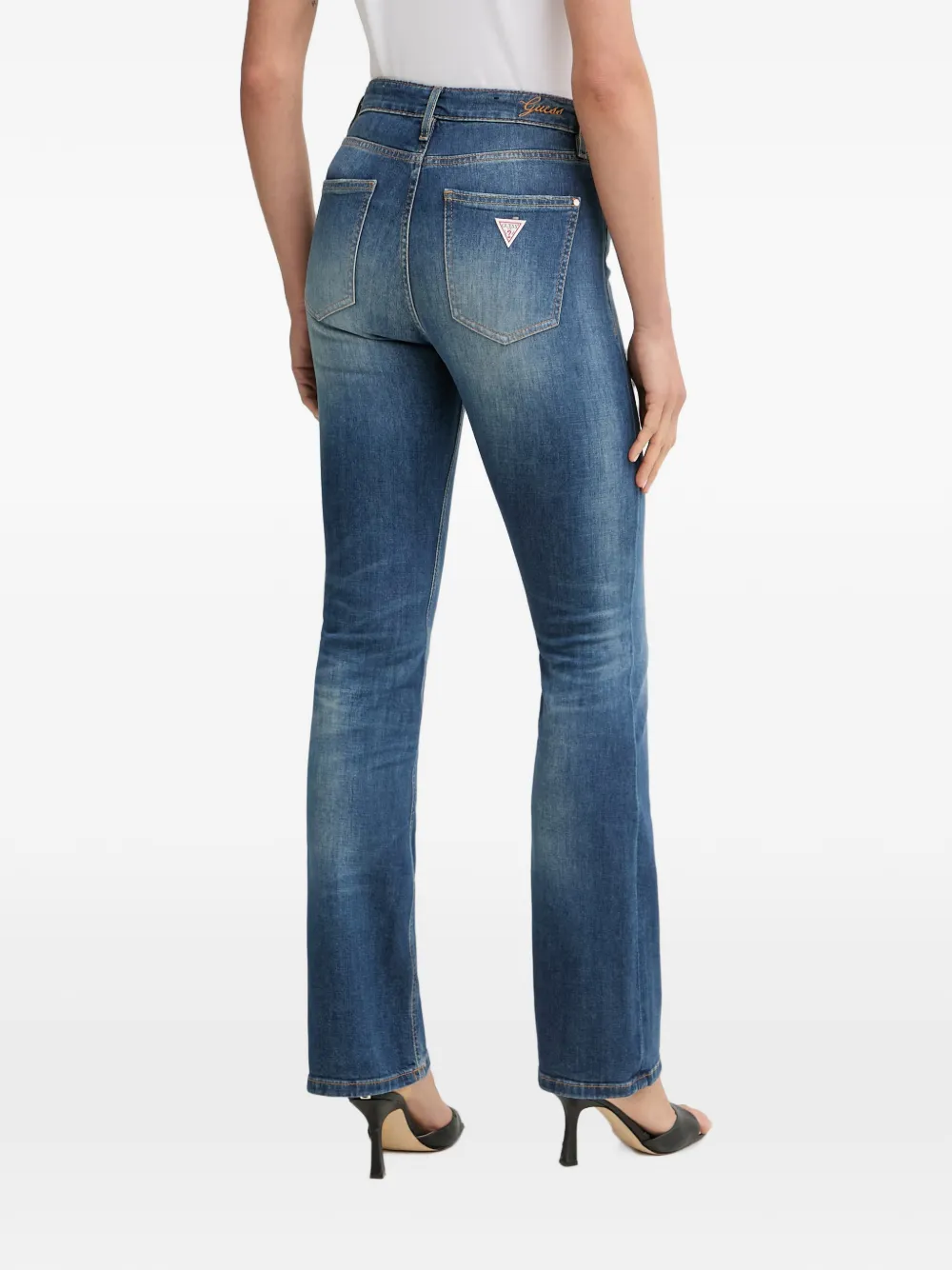 GUESS USA Jeans met logopatch en zak Blauw