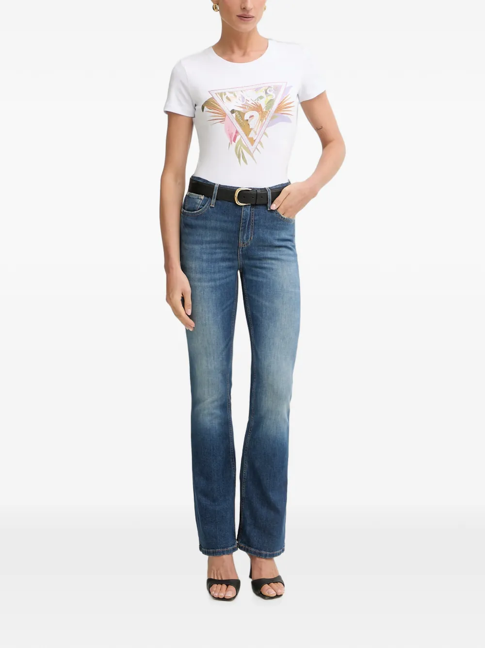 GUESS USA Jeans met logopatch en zak Blauw