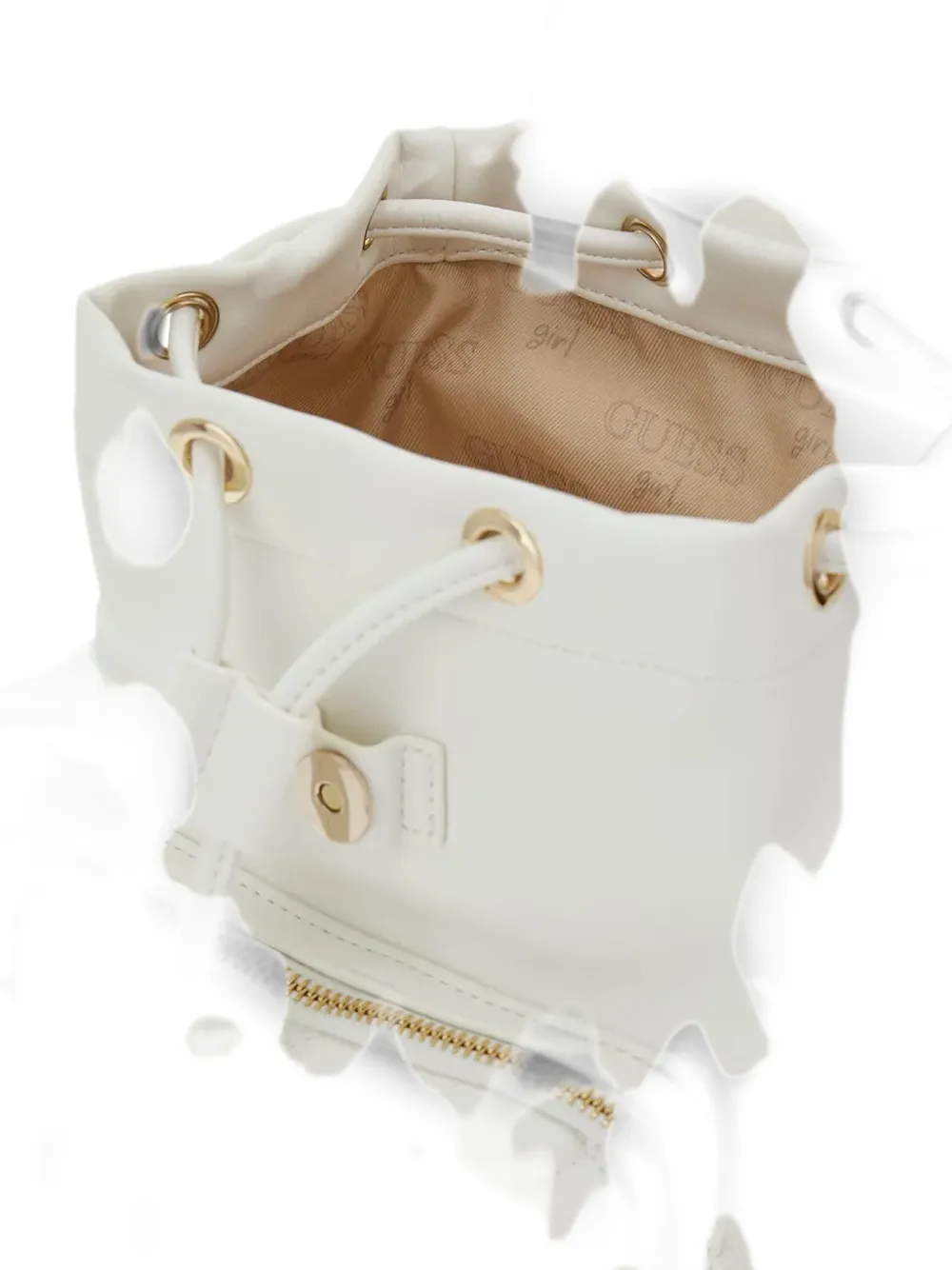 guess kids Gewatteerde mini-rugzak met trekkoord Wit