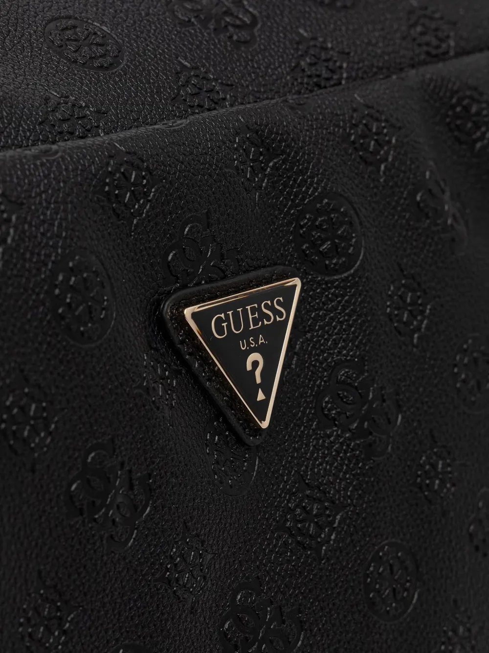 GUESS USA Devon shopper met logo-reliëf Zwart