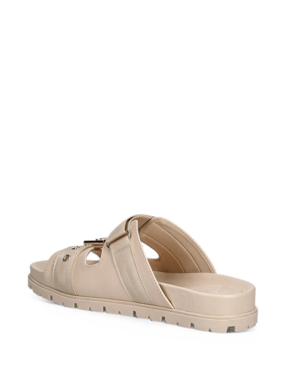 GUESS USA Faxona buckle-fastening logo-plaque sandals Beige