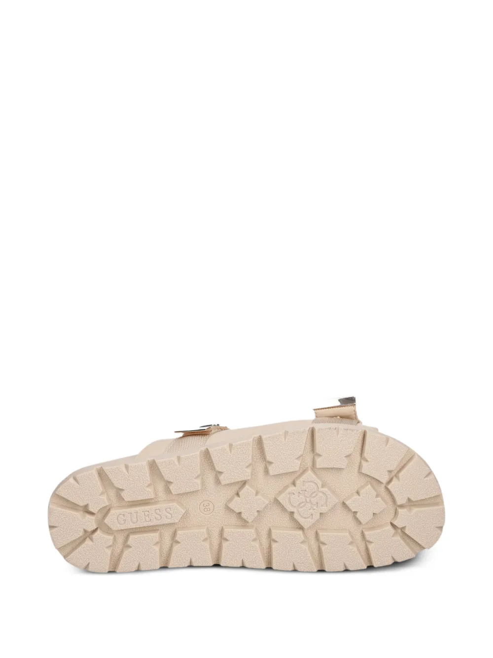 GUESS USA Faxona buckle-fastening logo-plaque sandals Beige