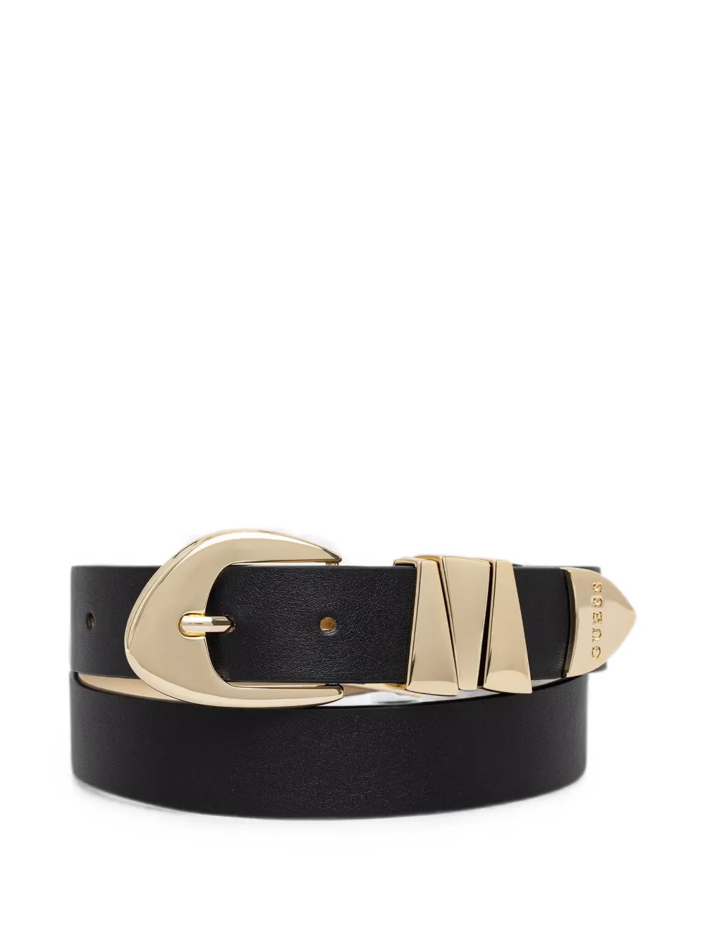 GUESS USA logo-engraved buckle belt - Nero