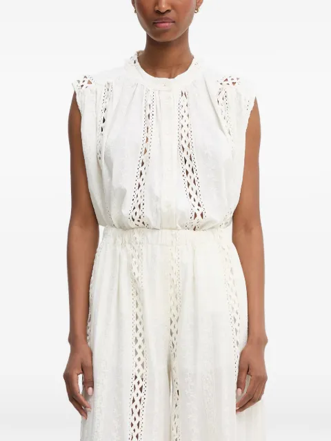 Haveone broderie-anglaise sleeveless blouse