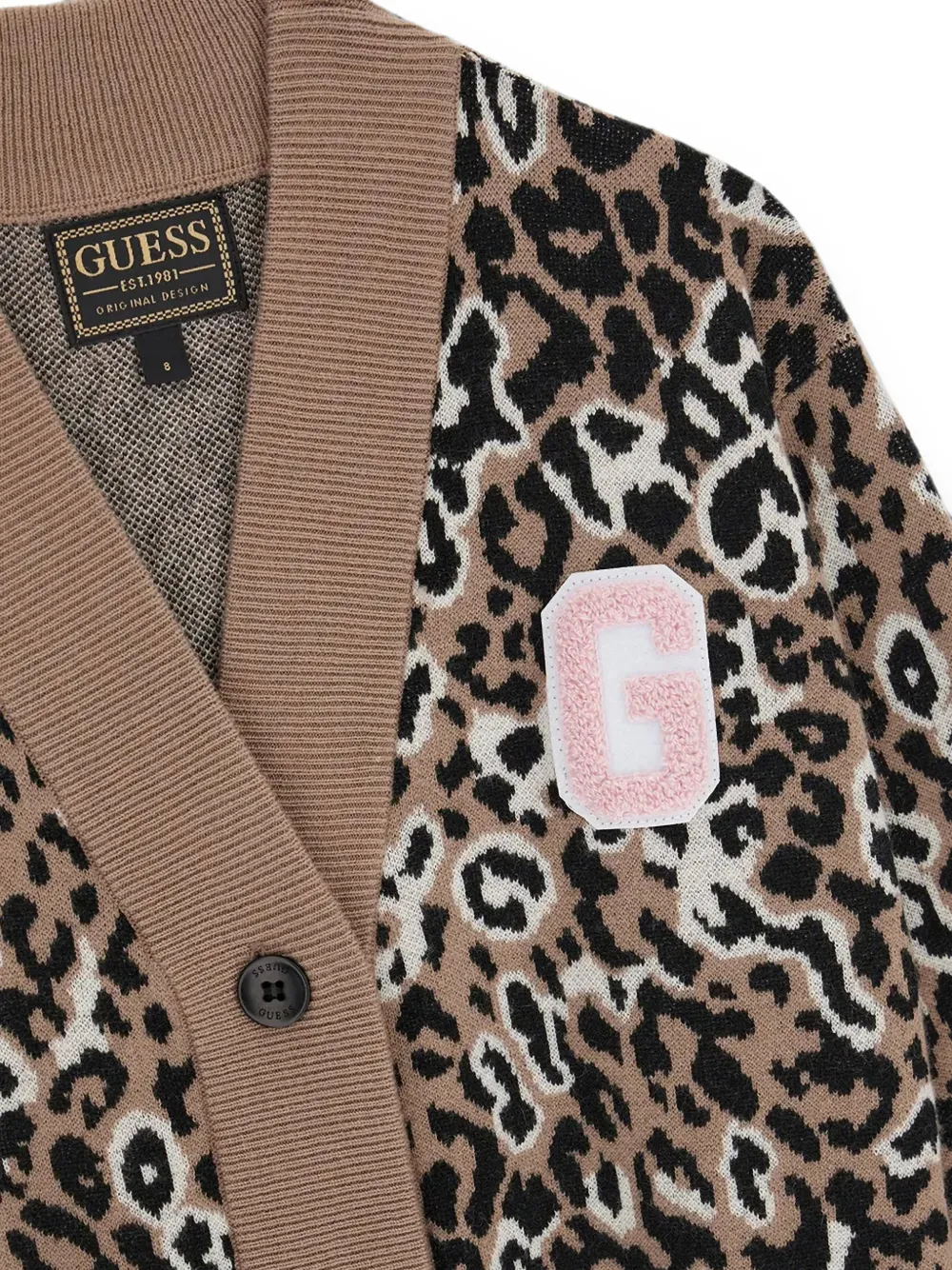 guess kids Vest met luipaardprint Bruin