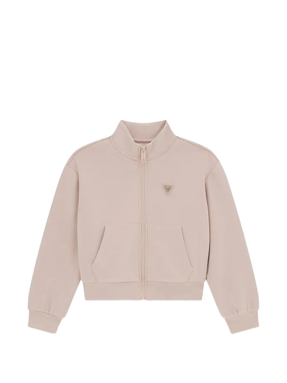 guess kids logo-patch zip-up sweatshirt - Toni neutri