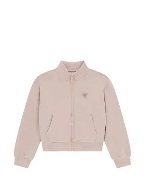 guess kids sweatshirt med logomærke og lynlås