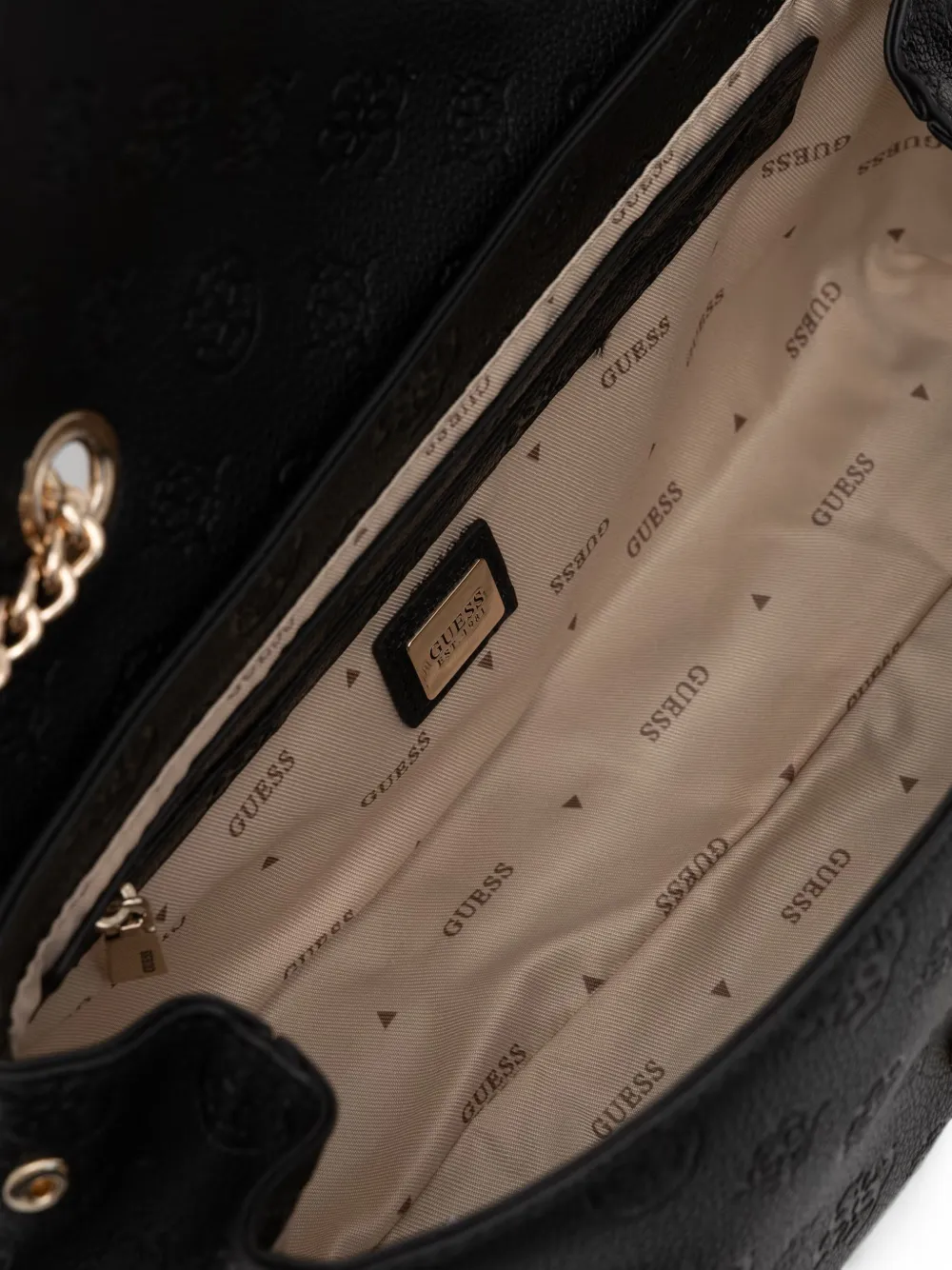 GUESS USA Ella schoudertas met draaislot Zwart