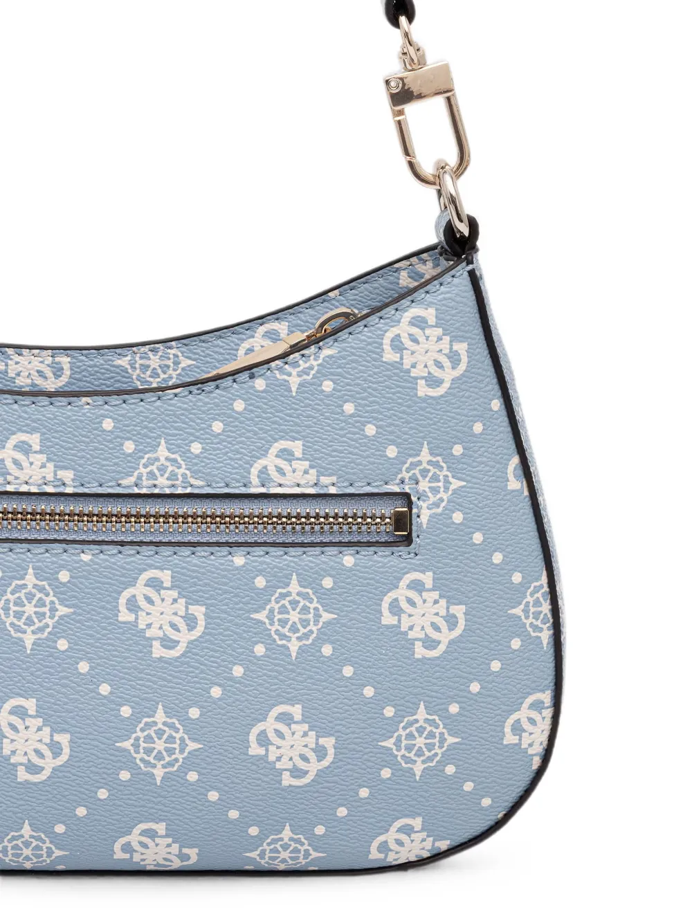 GUESS USA Emelie schoudertas met monogram-print en logo-plakkaat Blauw