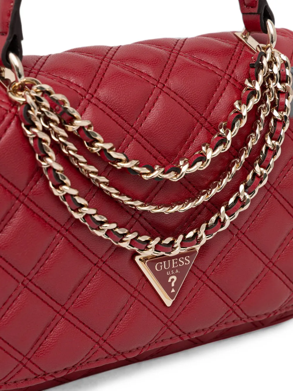 GUESS USA Giully shopper met schakelketting Rood