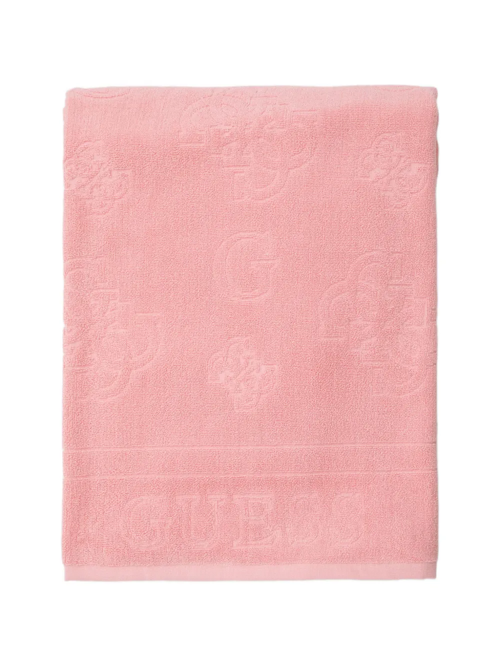 Guess Usa Logo-jacquard Beach Towel In Pink