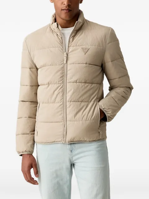 GUESS USA quilted logo-patch jacket