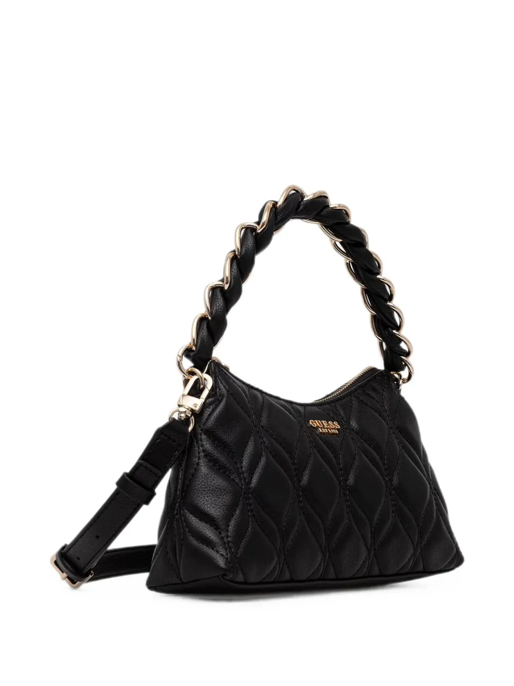 GUESS USA Maxine gewatteerde shopper met gevlochten handvat Zwart