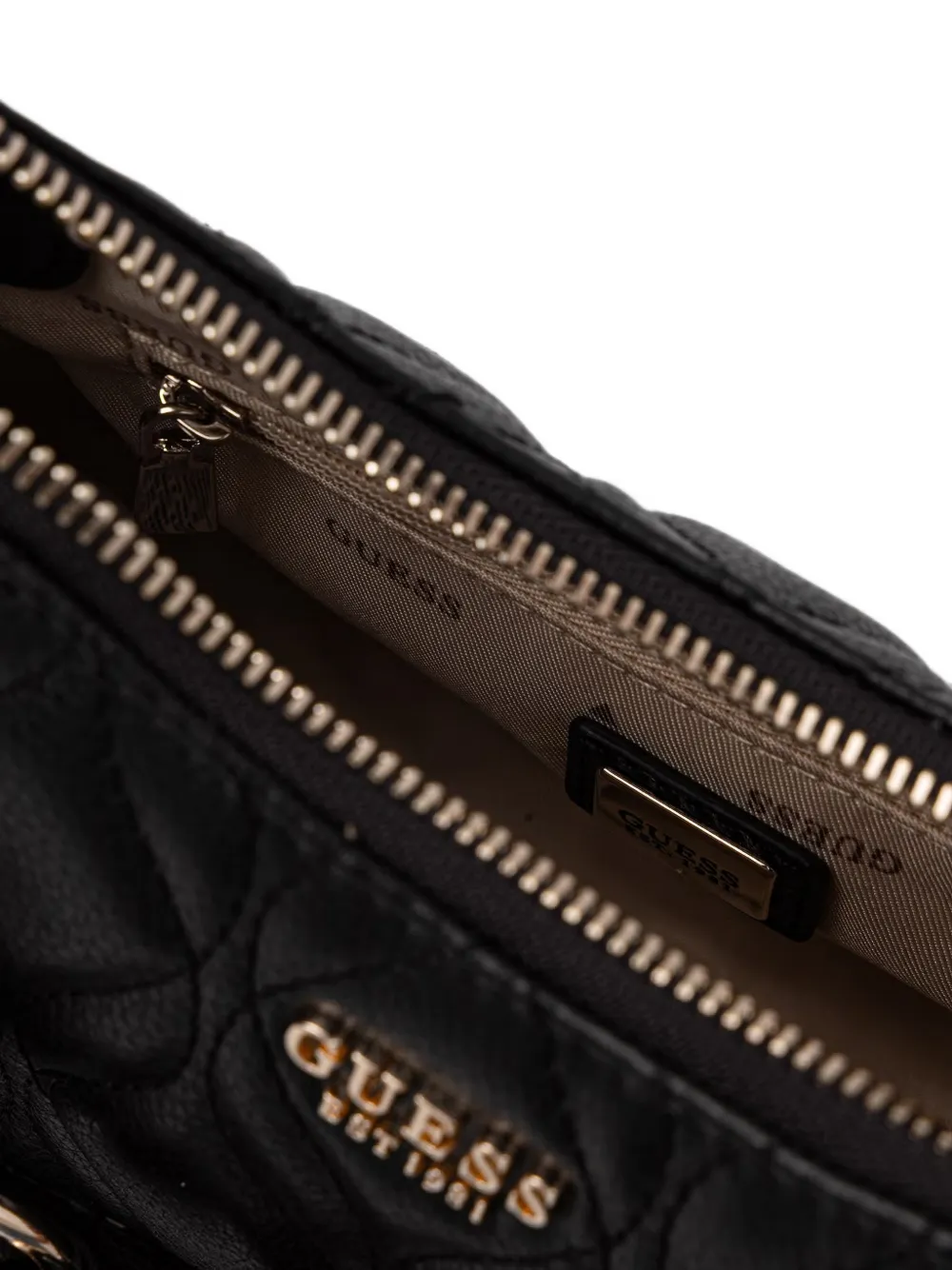 GUESS USA Maxine gewatteerde shopper met gevlochten handvat Zwart