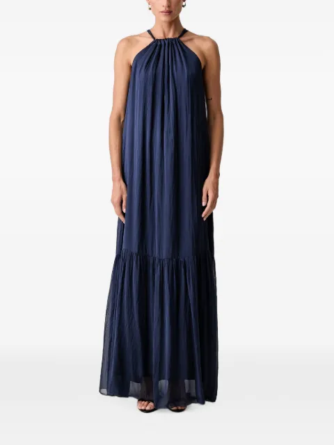 Haveone halterneck tiered maxi dress