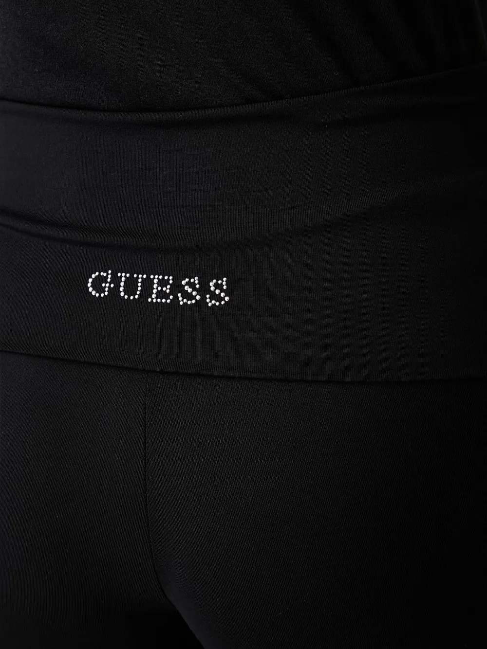 GUESS USA Flared legging met logo van stras Zwart