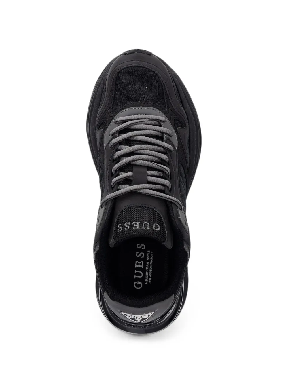 GUESS USA Squan logo-patch sneakers Zwart