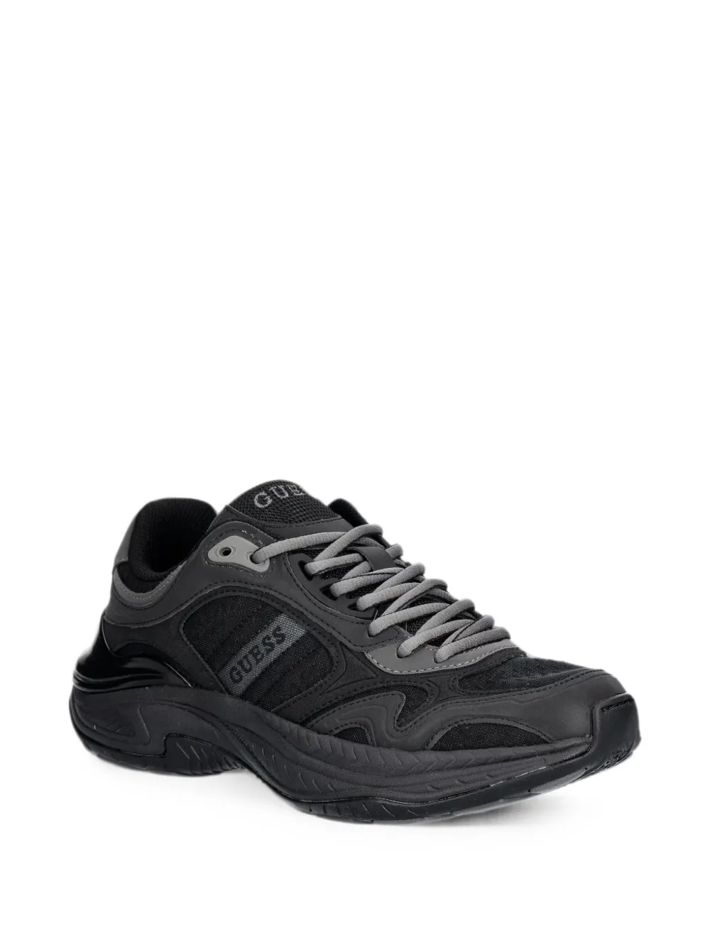 GUESS USA Squan logo-patch sneakers Zwart