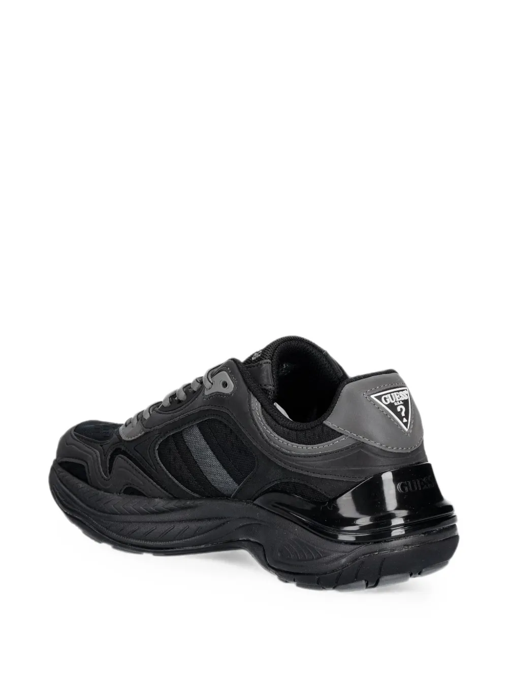 GUESS USA Squan logo-patch sneakers Zwart