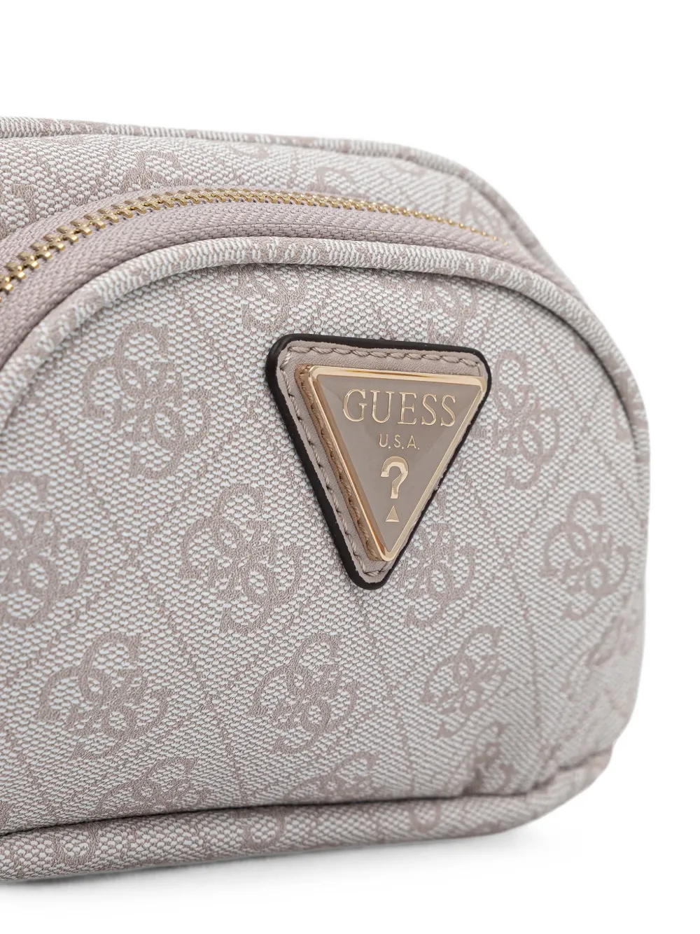 GUESS USA Latona heuptas met logo-plakkaat en monogram-print Beige