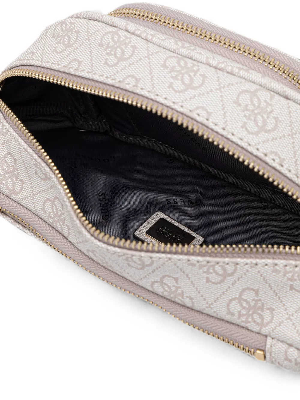 GUESS USA Latona heuptas met logo-plakkaat en monogram-print Beige