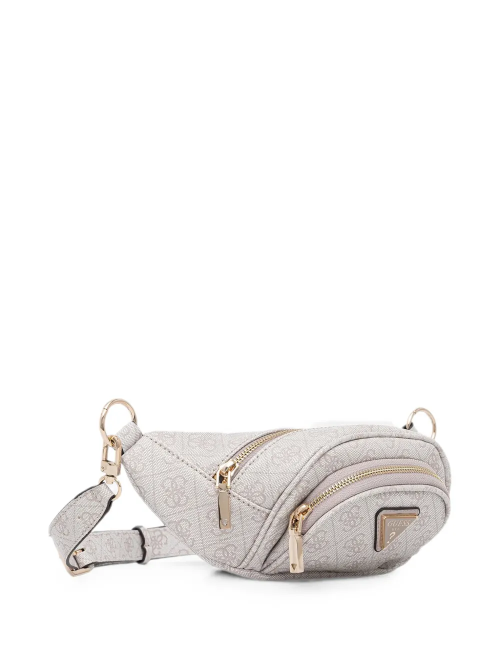 GUESS USA Latona heuptas met logo-plakkaat en monogram-print Beige