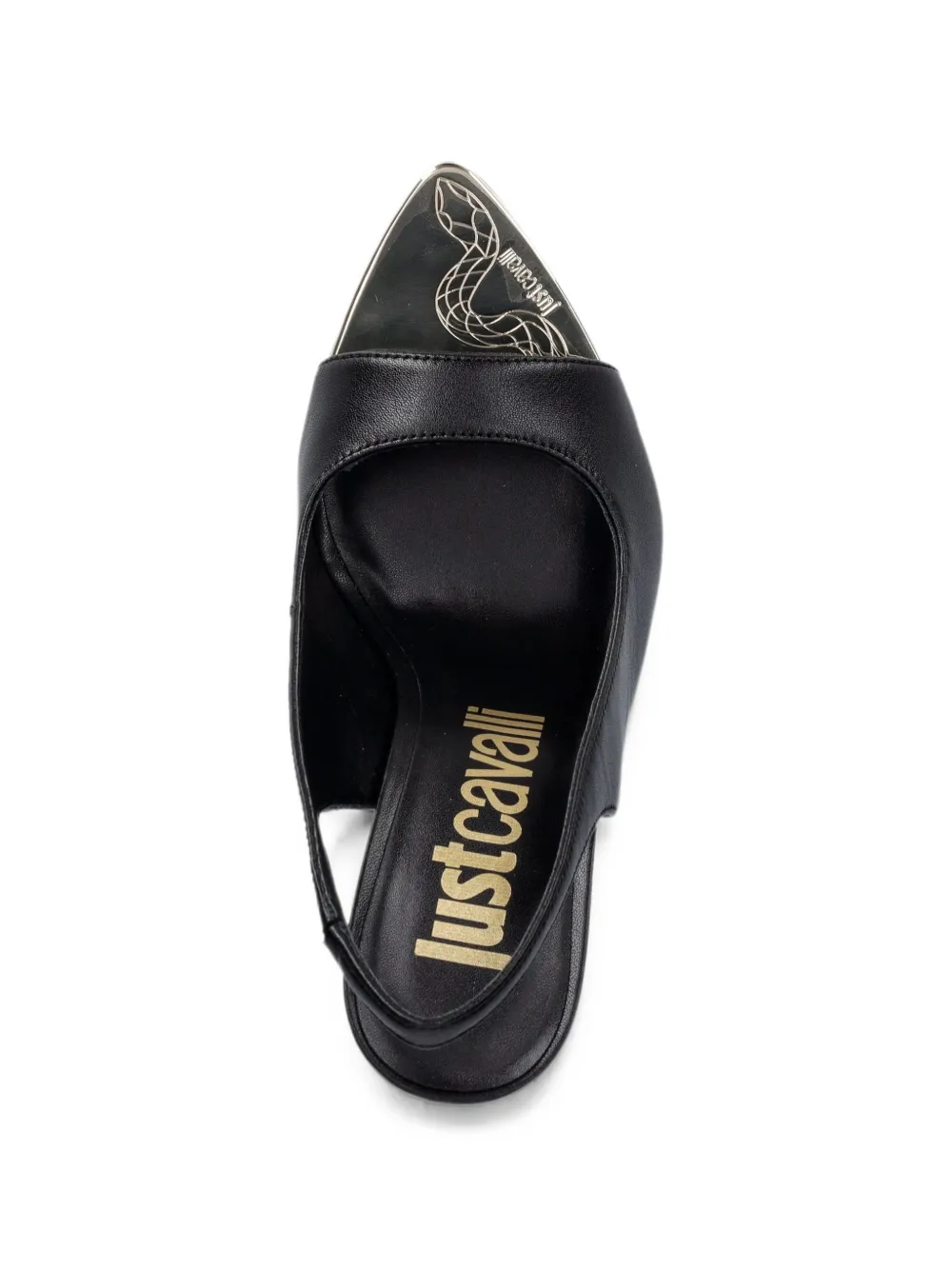 Just Cavalli slingback-strap pumps Zwart